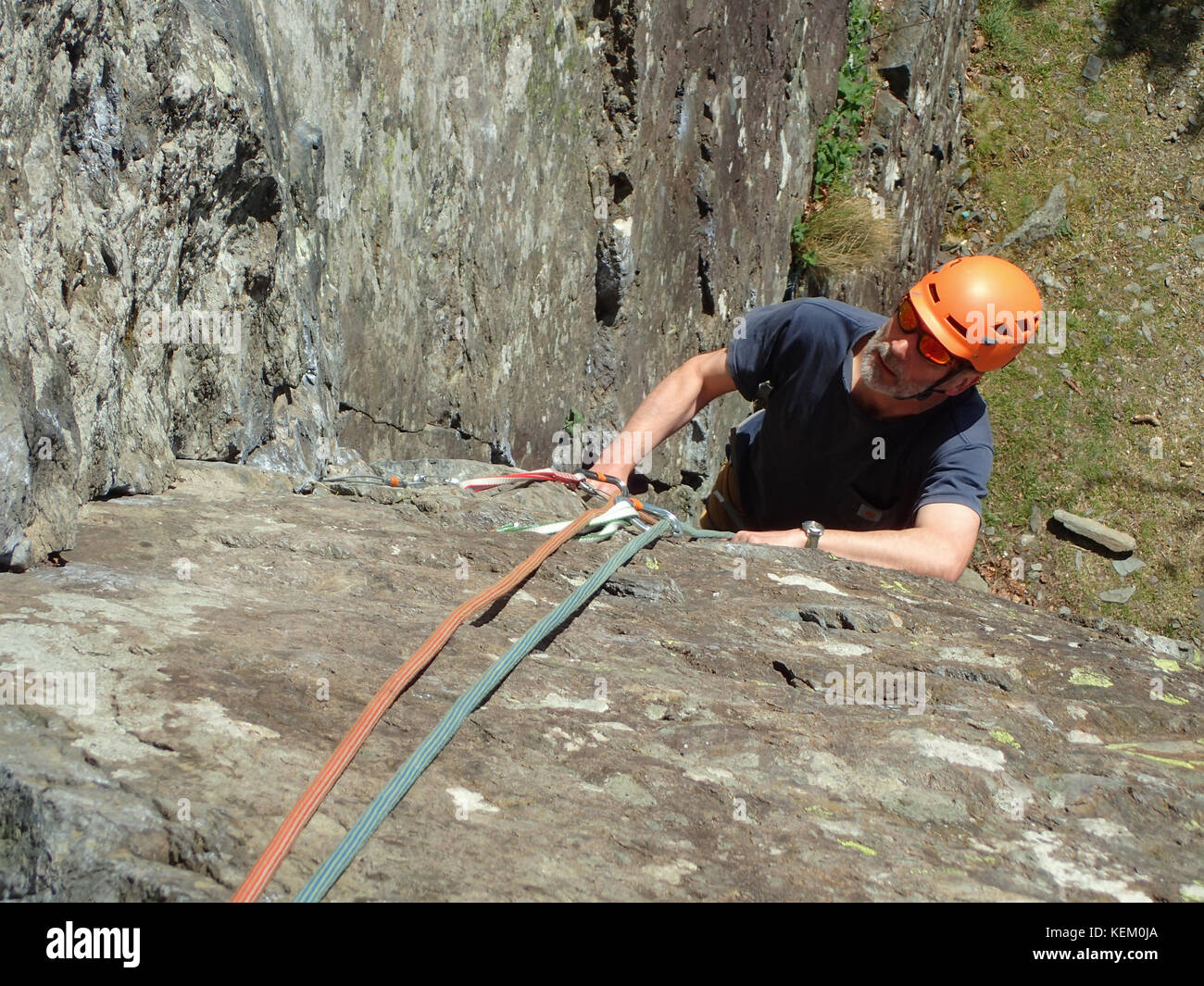 Climbing Fisher's Folly, a classic Very Severe rock climbing at