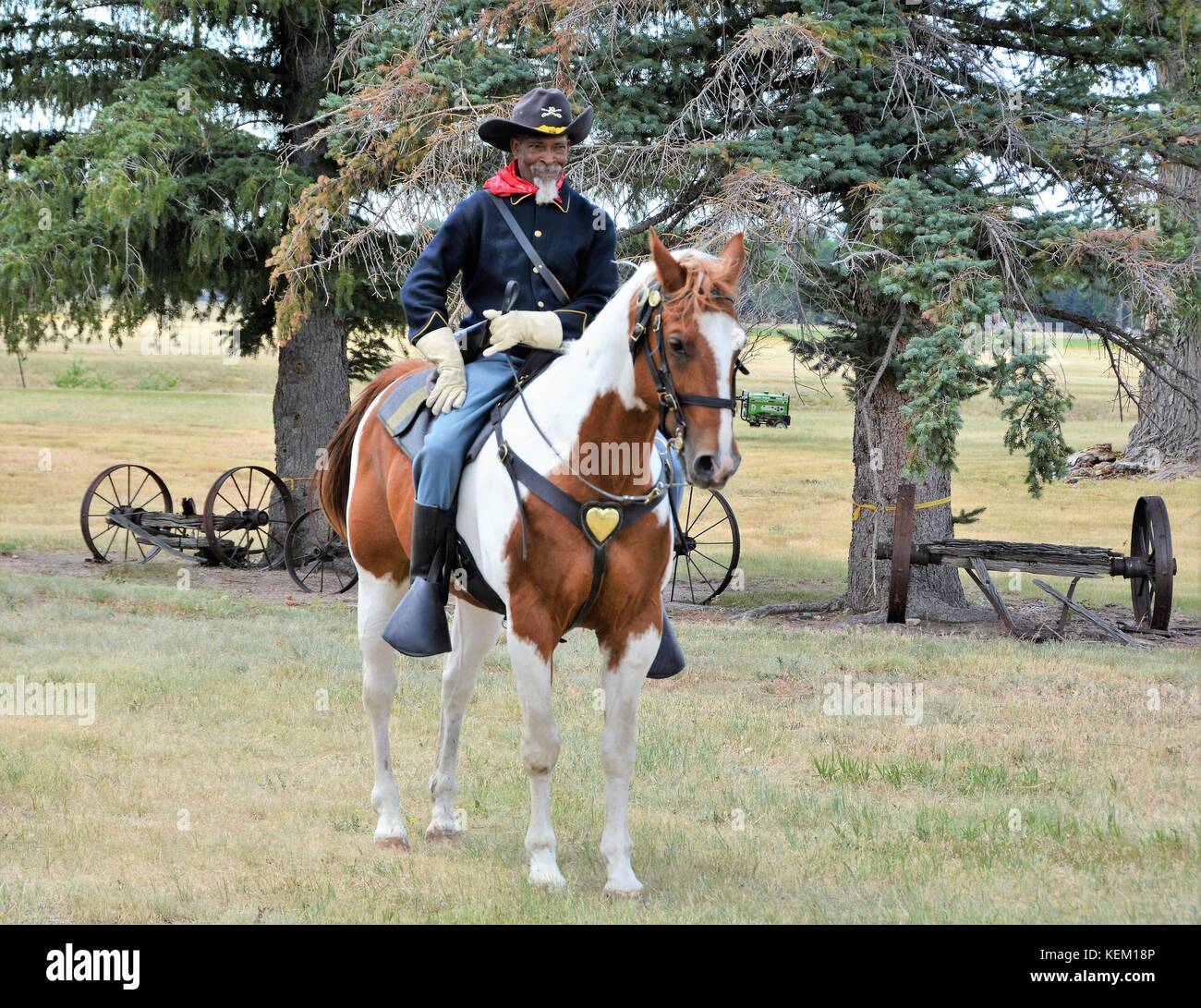 Unidentified Buffalo Soldier Horseback Riding Demonstration in Cheyenne