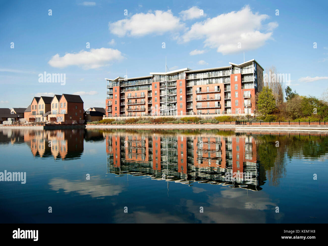 Doncaster Lakeside Residential Buildings High Resolution Stock