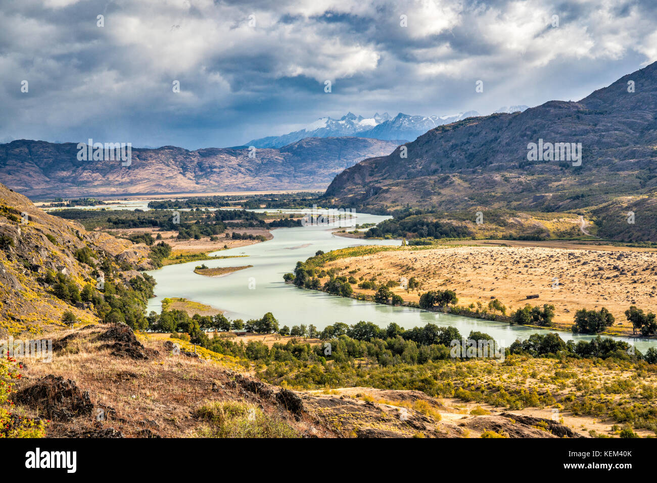 Rio Baker, from Carretera Austral, near Cochrane, future Patagonia National Park, Chile Stock Photo