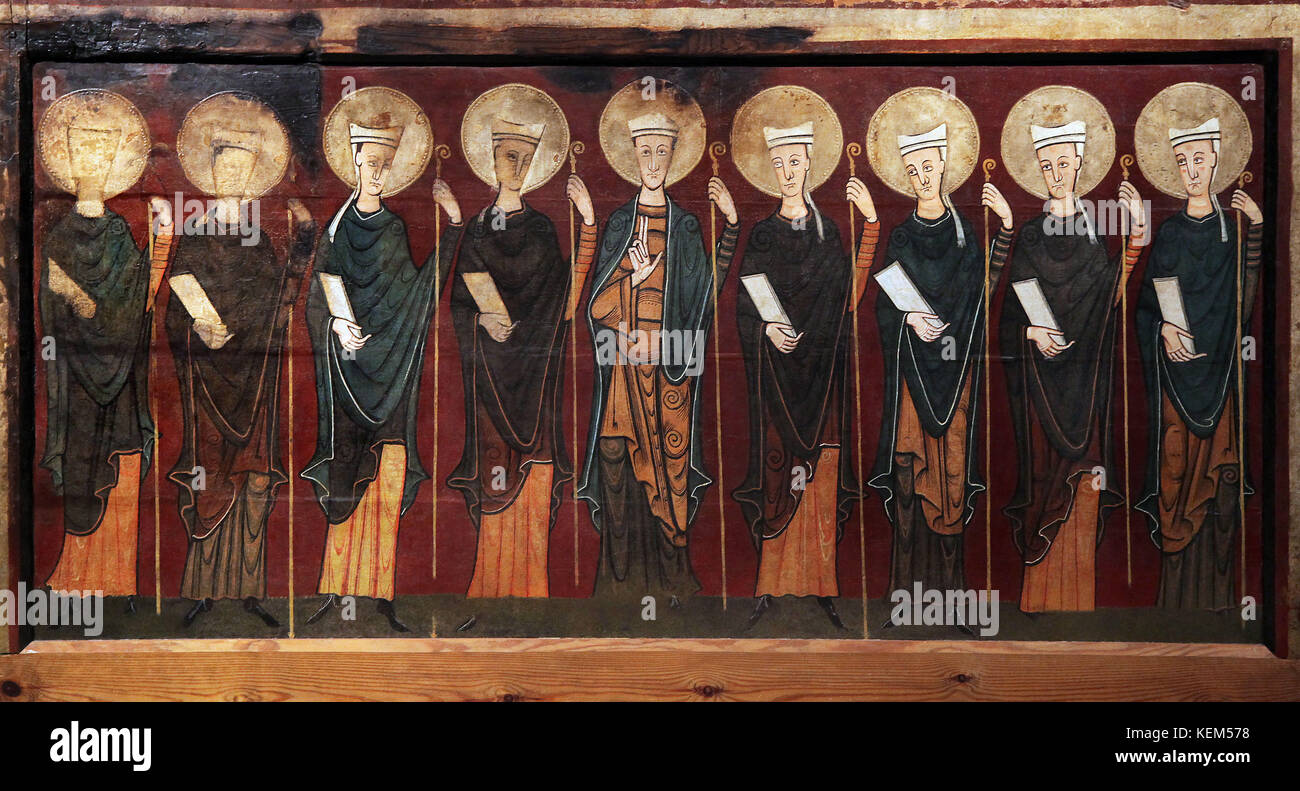 The Altar frontal from Tavèrnoles.a Romanesque altar frontal Stock Photo