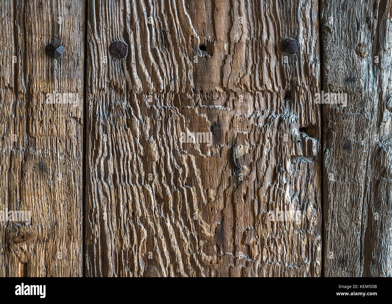 Background Of Weathered Old Rustic Painted Wood Stock Photo