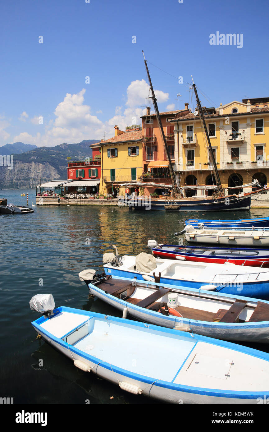 Malcesine, on Lake Garda, in the Lombardy region, in north Italy Stock Photo