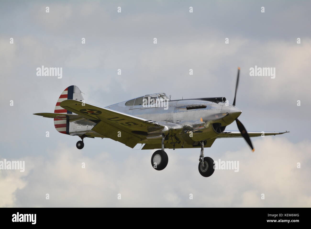 Curtis P 40 C all metal finish at Duxford Stock Photo Alamy