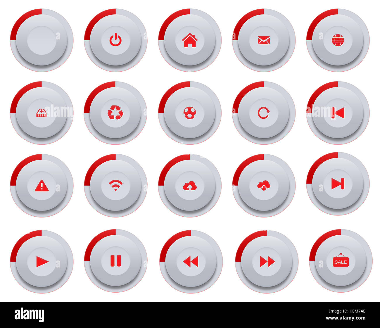 Illustration with set of modern buttons Stock Photo