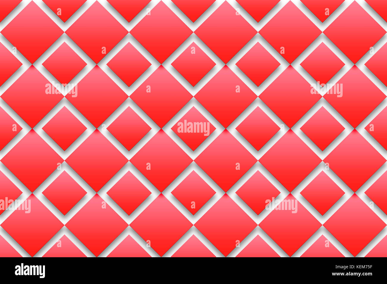 3d illustration with red diamonds, background Stock Photo