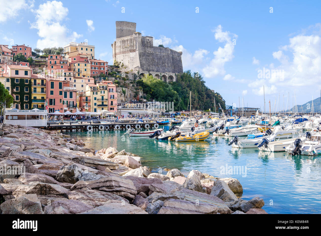 Lerici on the Gulf of La Spezia, Liguria, Italy Stock Photo