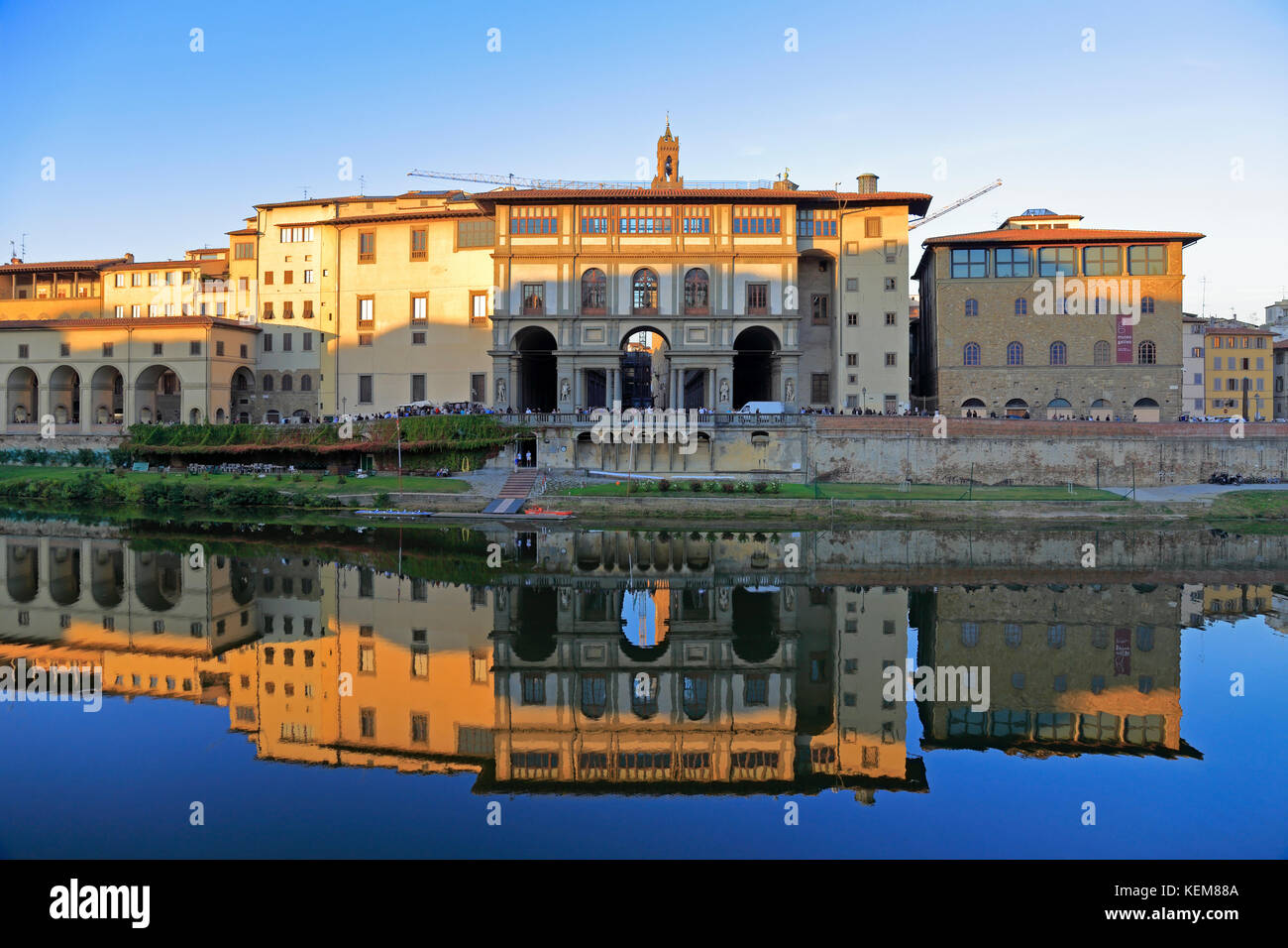 Uffizi Gallery and Galileo Museum and their reflection in the River