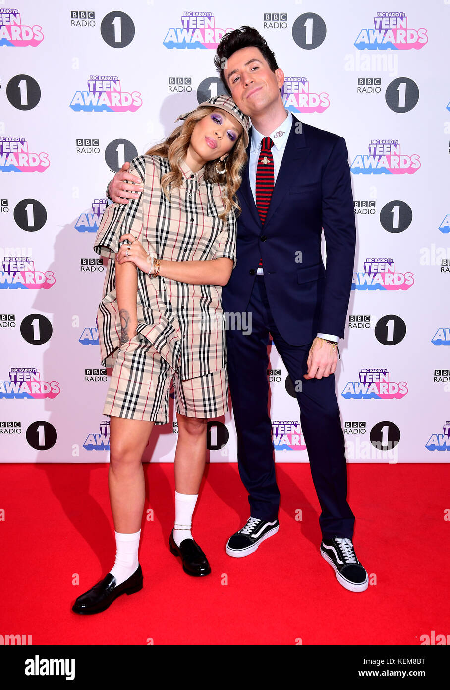 Rita Ora and Nick Grimshaw attending BBC Radio 1's Teen Awards, at the SSE Arena, Wembley, London. Stock Photo