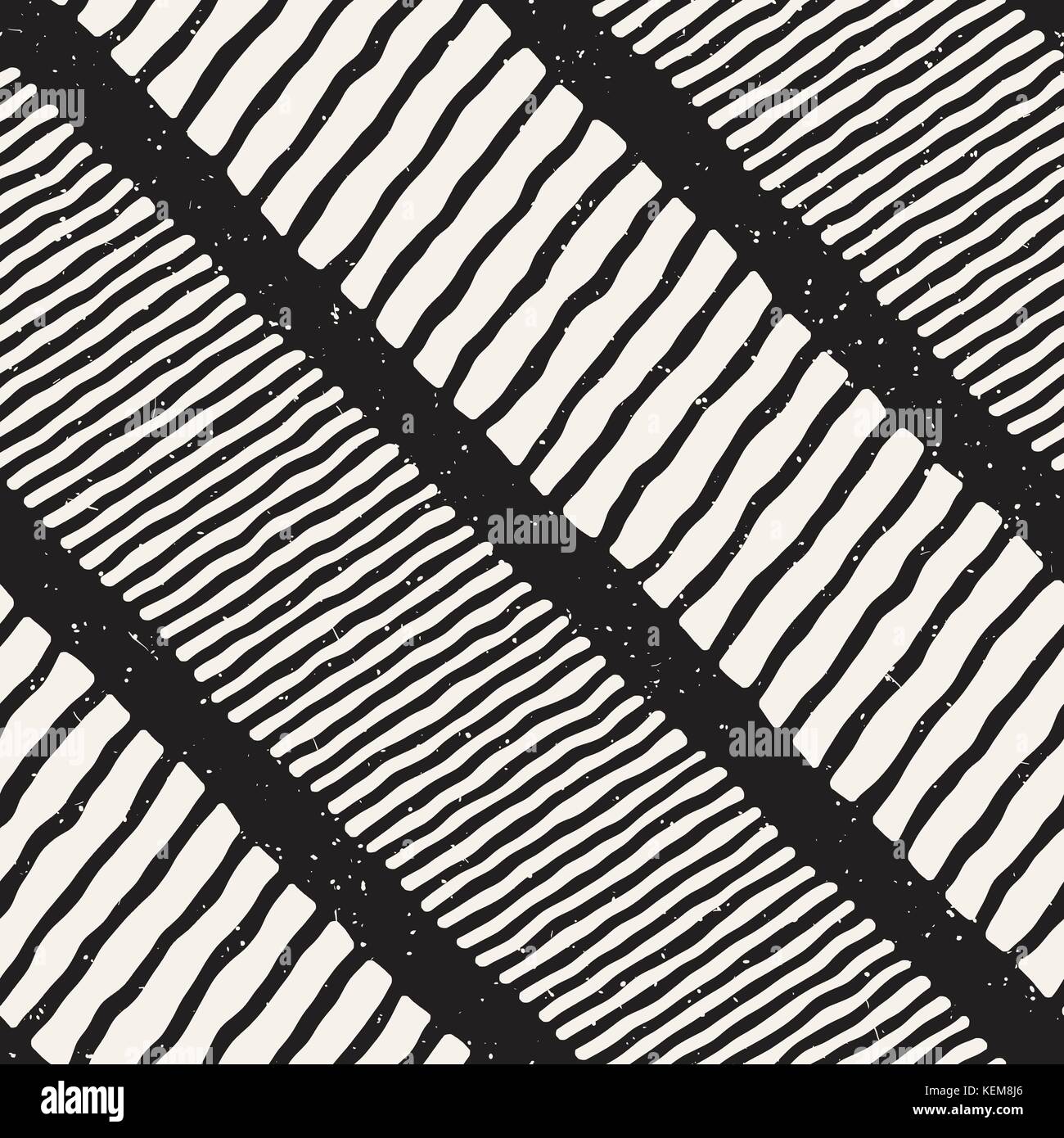 Seamless pattern with hand drawn brush strokes. Ink doodle grunge ...