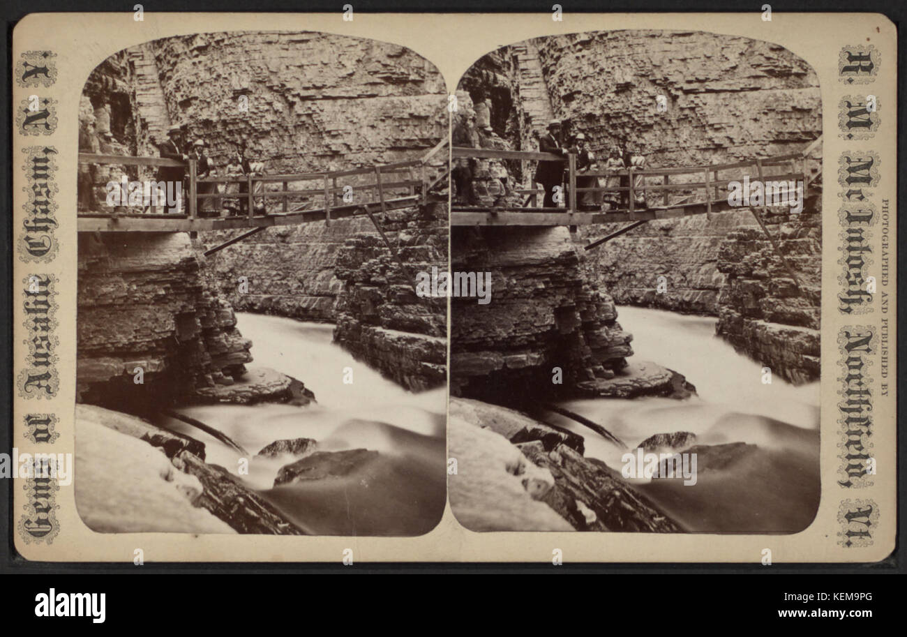 View in Au Sable Chasm, by McIntosh, R. M., b. 1823 3 Stock Photo