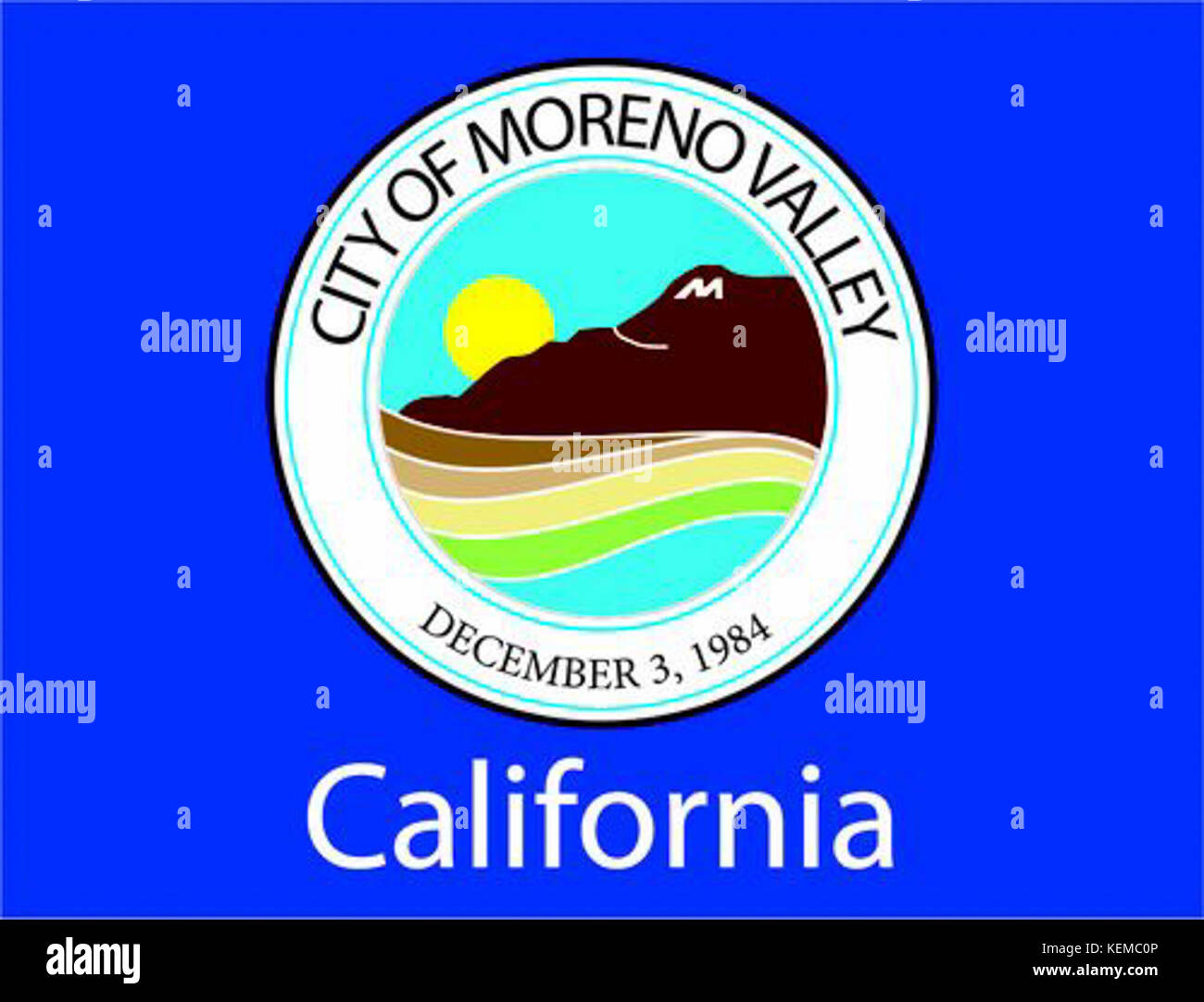 City of Moreno Valley CA Flag Stock Photo Alamy
