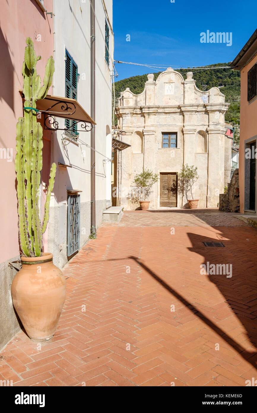 Church San Giorgio, Tellaro, Gulf of La Spezia,  Liguria, Italy Stock Photo