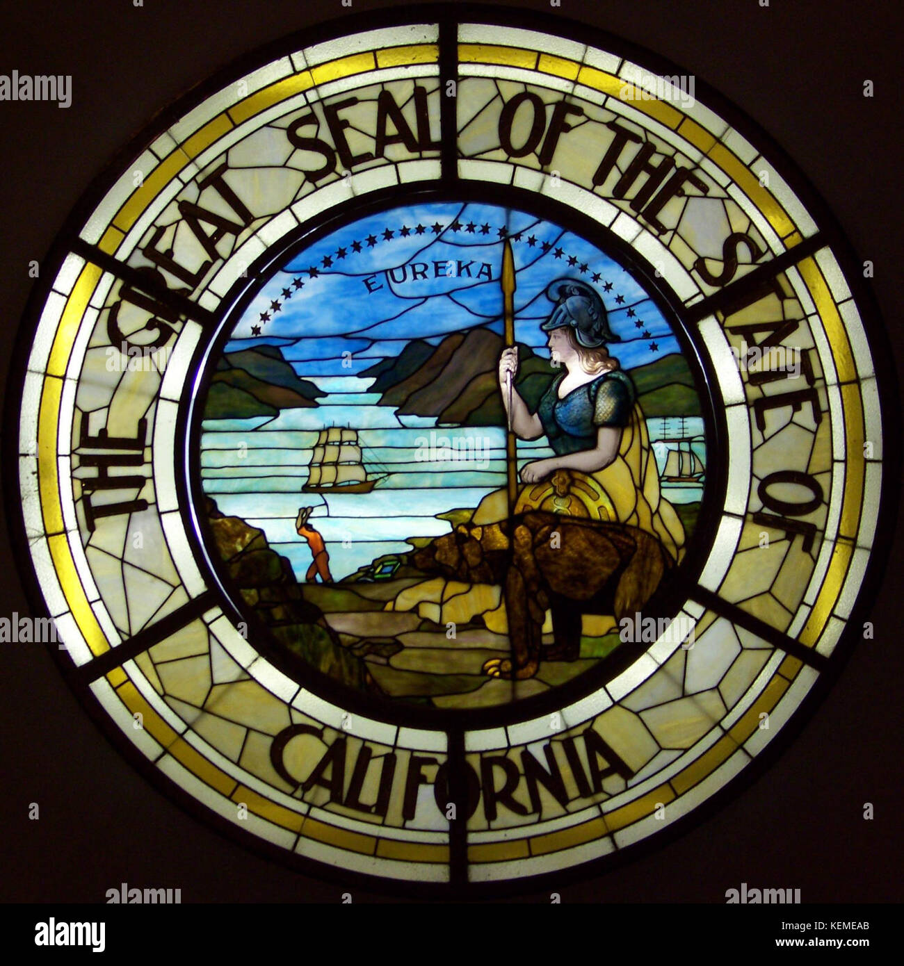 Seal of California, 1908, Stained Glass, California State Capitol