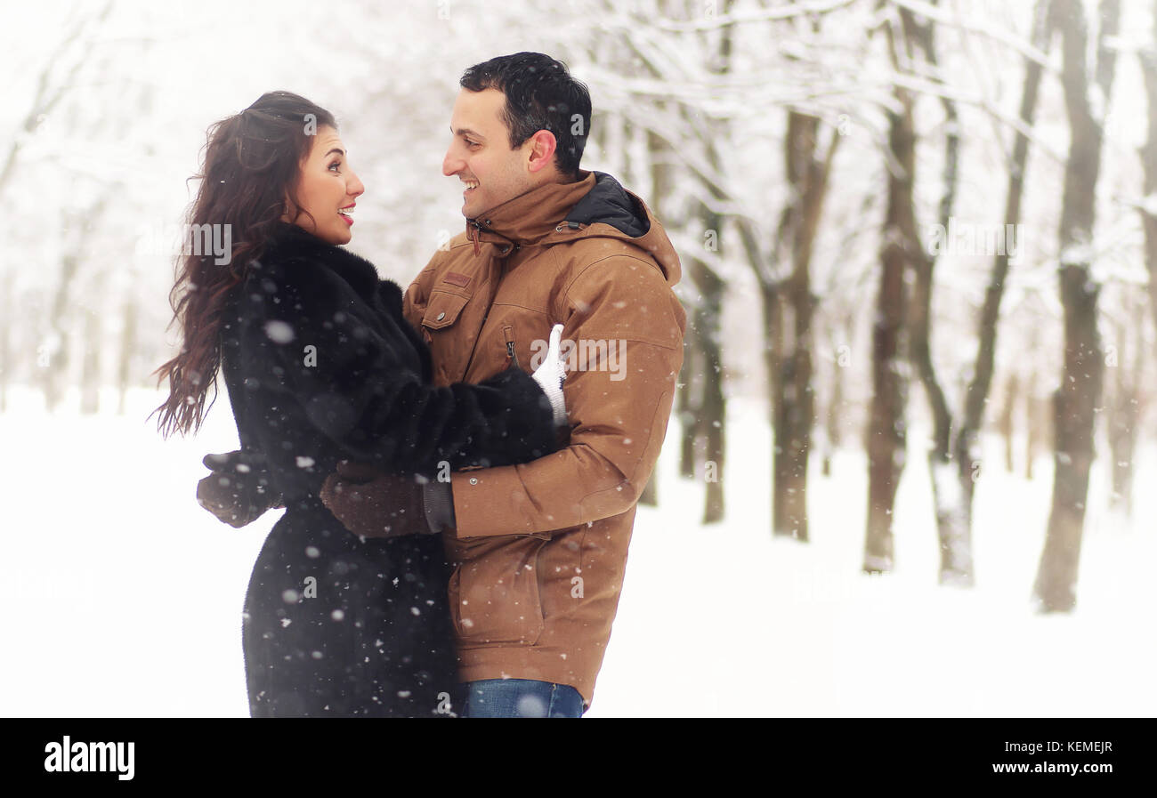 A young loving couple on a walk Stock Photo - Alamy