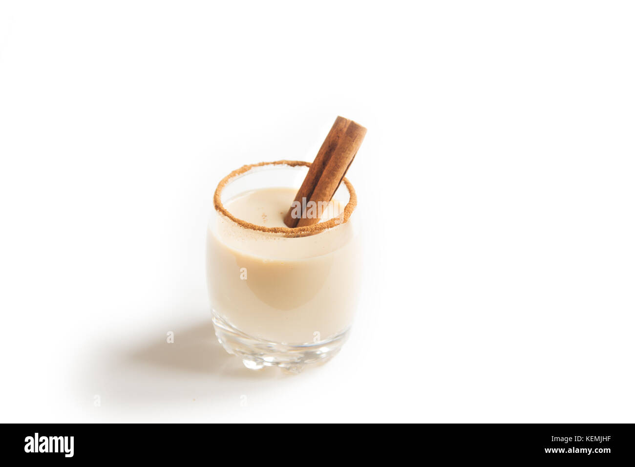 Eggnog with cinnamon and nutmeg for Christmas and winter holidays