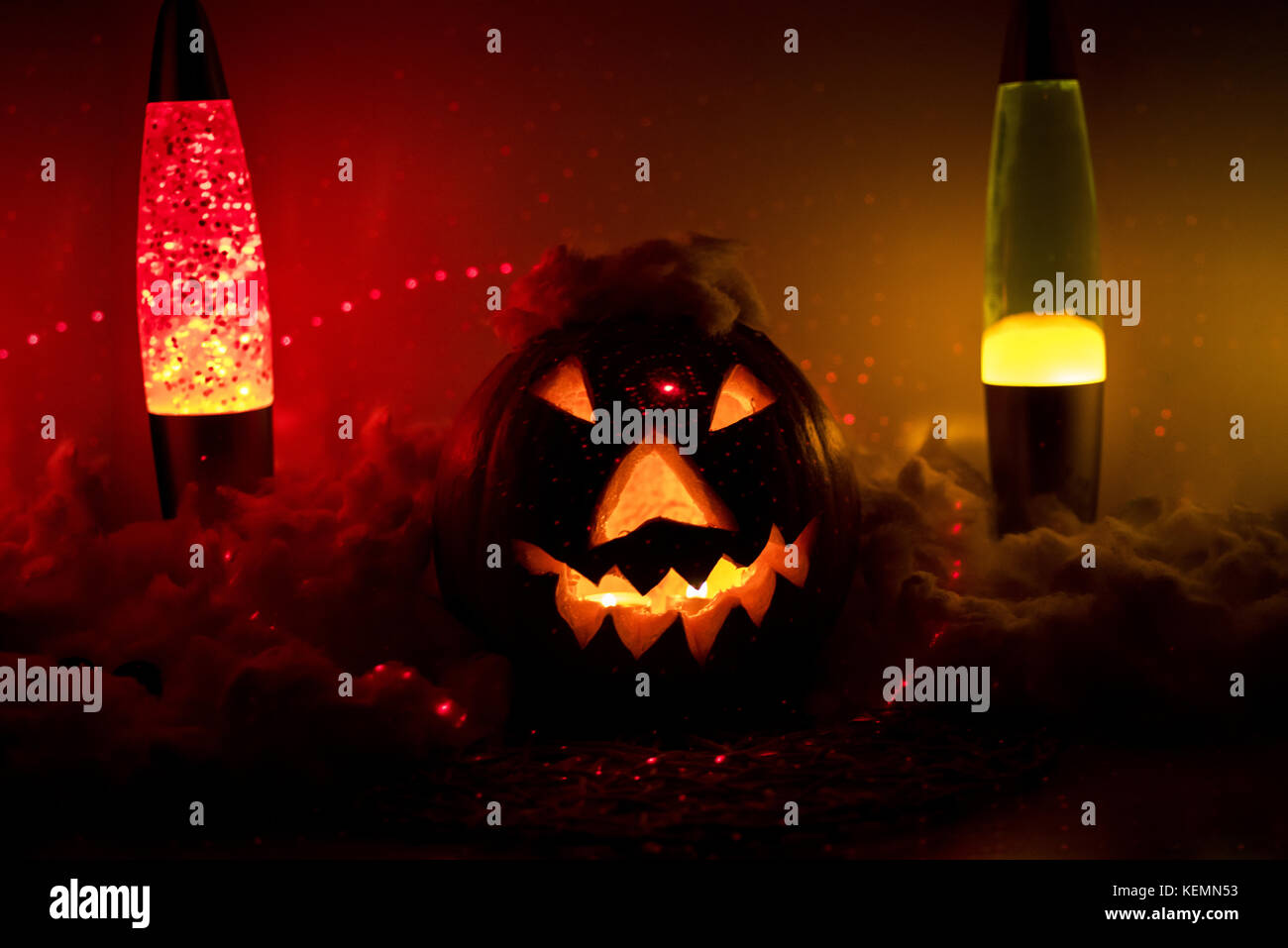 Halloween pumpkin head jack lantern with scary evil faces spooky ...