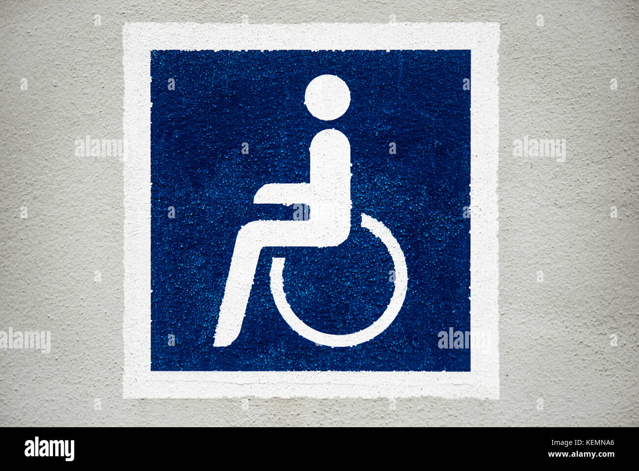 Parking spot sign for handicapped people Stock Photo