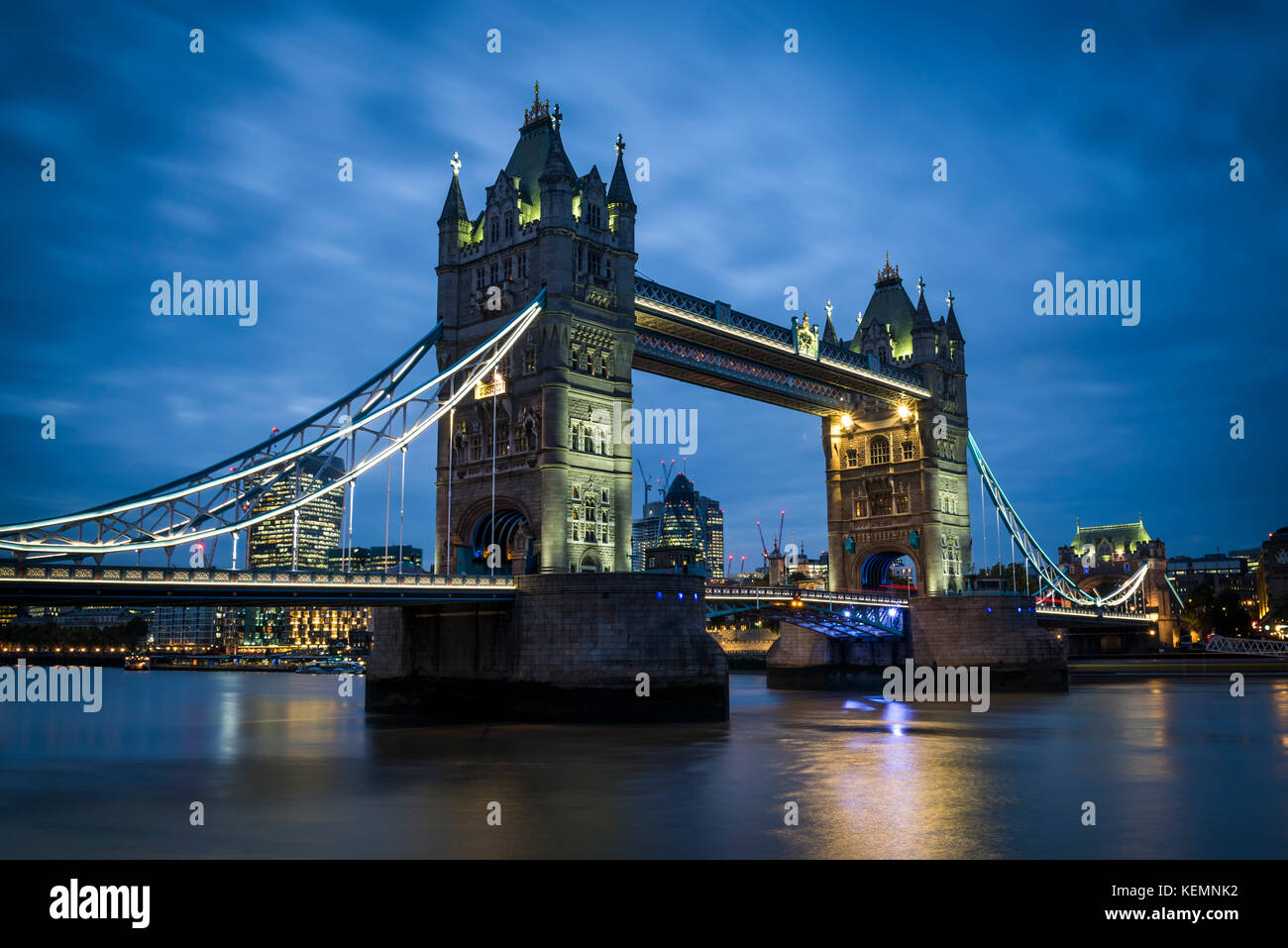 Tower Bridge lights Stock Photo