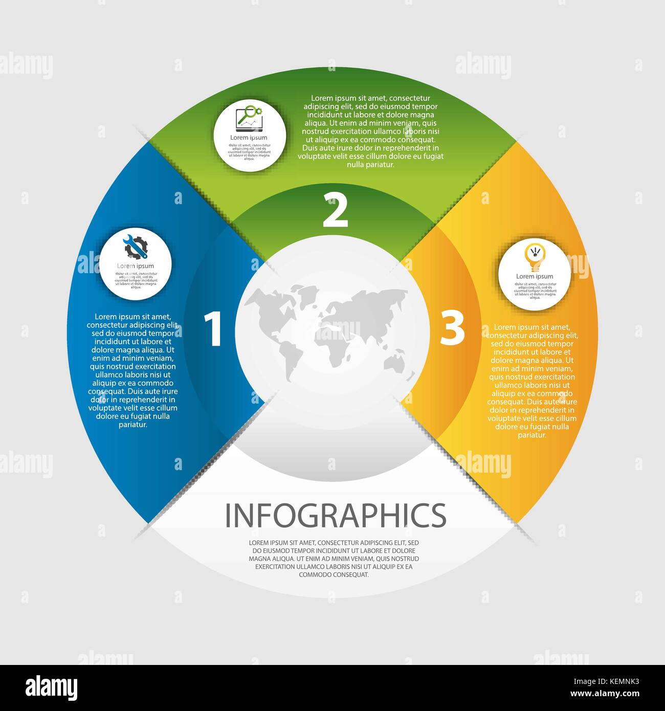 Modern vector illustration 3D. The template of a circular infographic ...