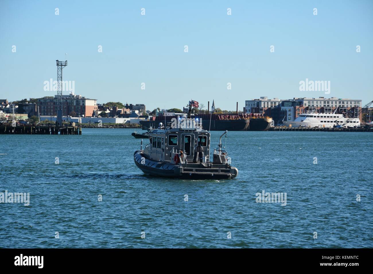 The USS Constitution sailing out of dry dock in 2017 for the first time