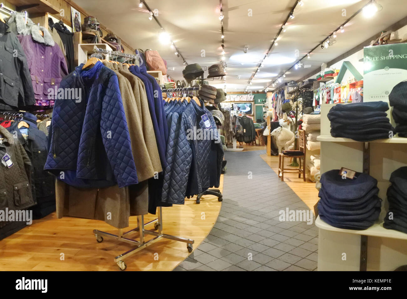 Clothing Shop Interior, Kenmare, County Kerry, Ireland - John Gollop Stock Photo