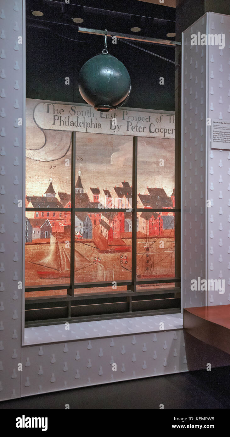 Painting of old Philadelphia, Benjamin Franklin Museum, Philadelphia