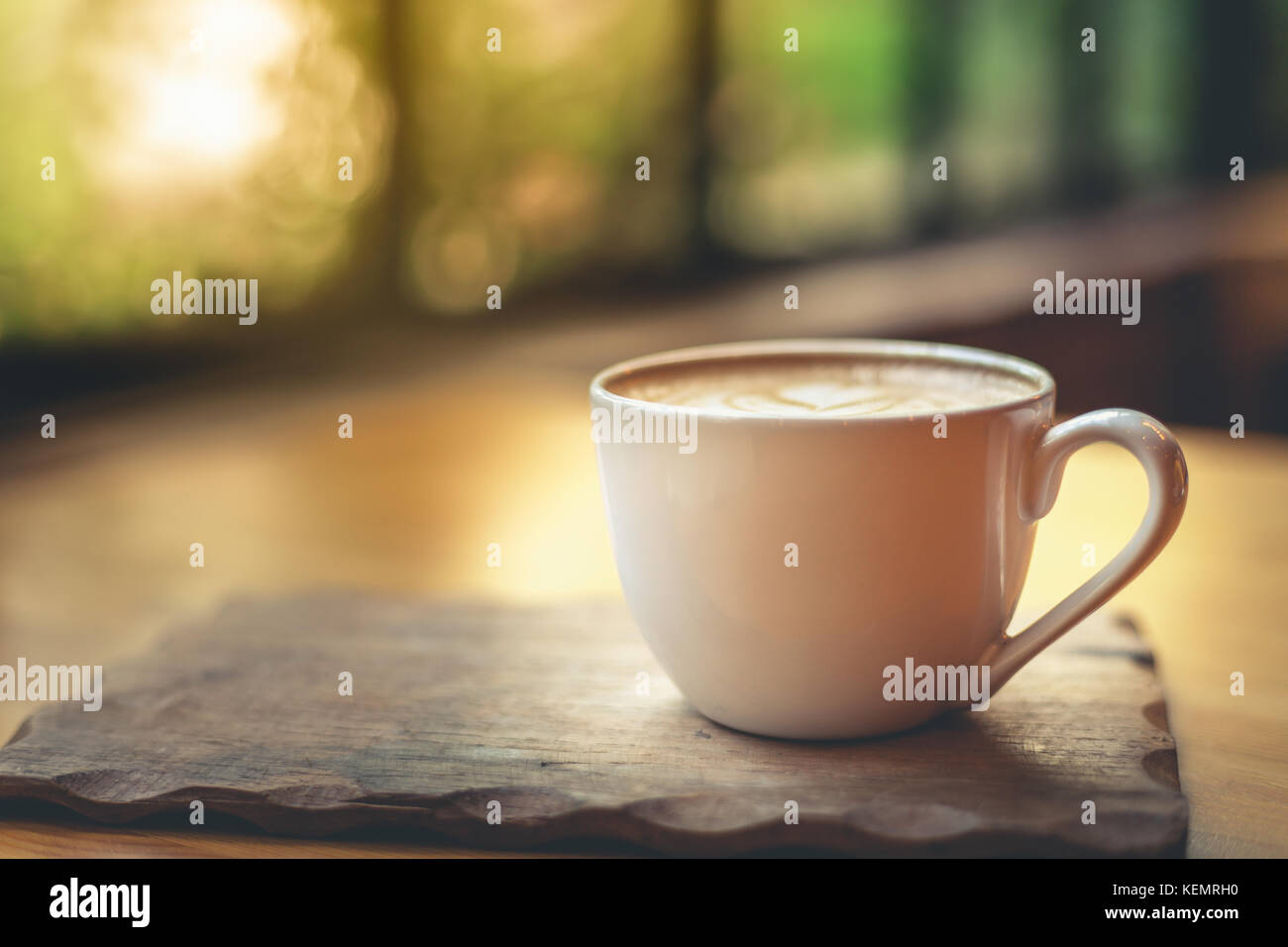Classic Coffee cup concept with copyspace. Stock Photo