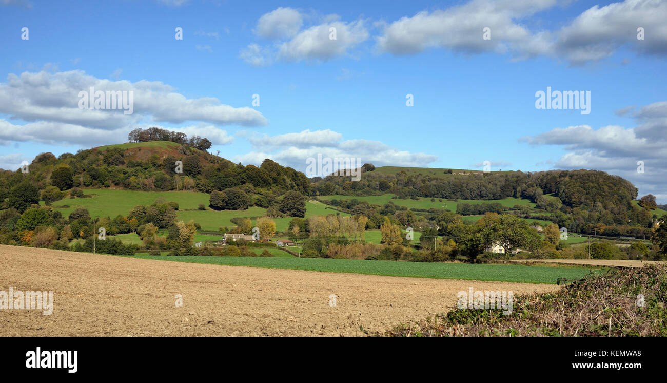 Downham Hill & Uley Bury, Cotswold Outliers near Dursley, Gloucestershire Stock Photo