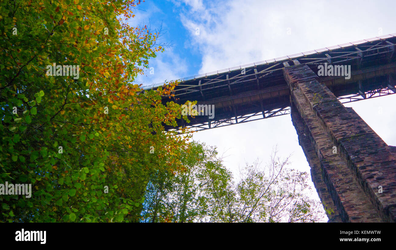 Historic grade 2 listed building, The railway bridge at St Pinnock Stock Photo