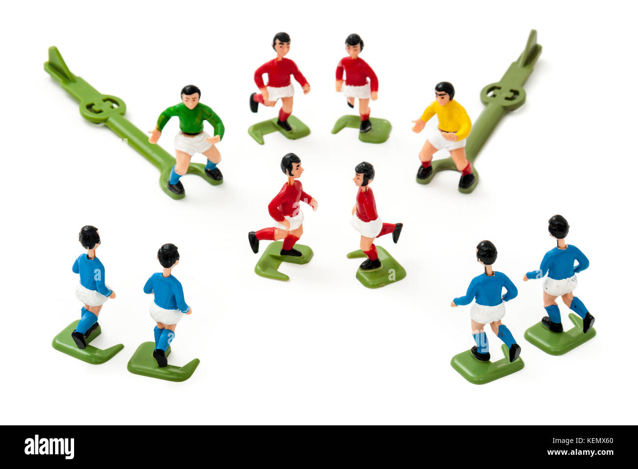 Vintage early 1970's 'Striker' tabletop football game by Parker, launched as a competitor to the popular Subbuteo game Stock Photo