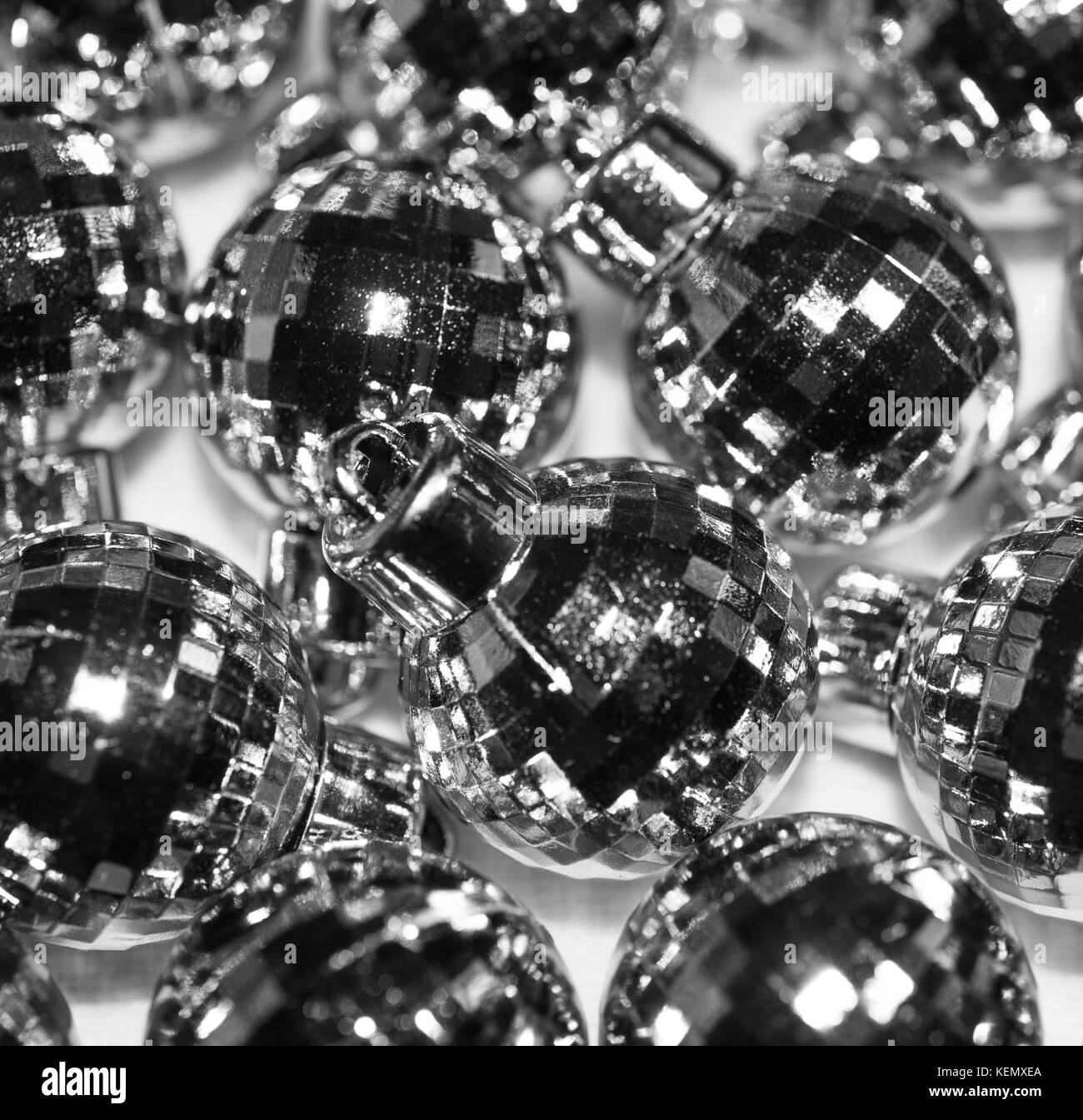 Faceted Christmas baubles Stock Photo