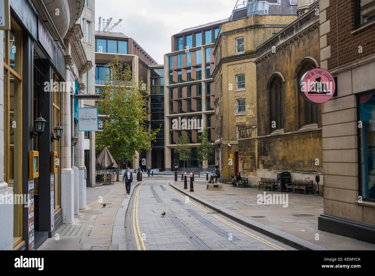 Bloomberg European headquarters in the City of London, as seen from Watling Street. Stock Photo
