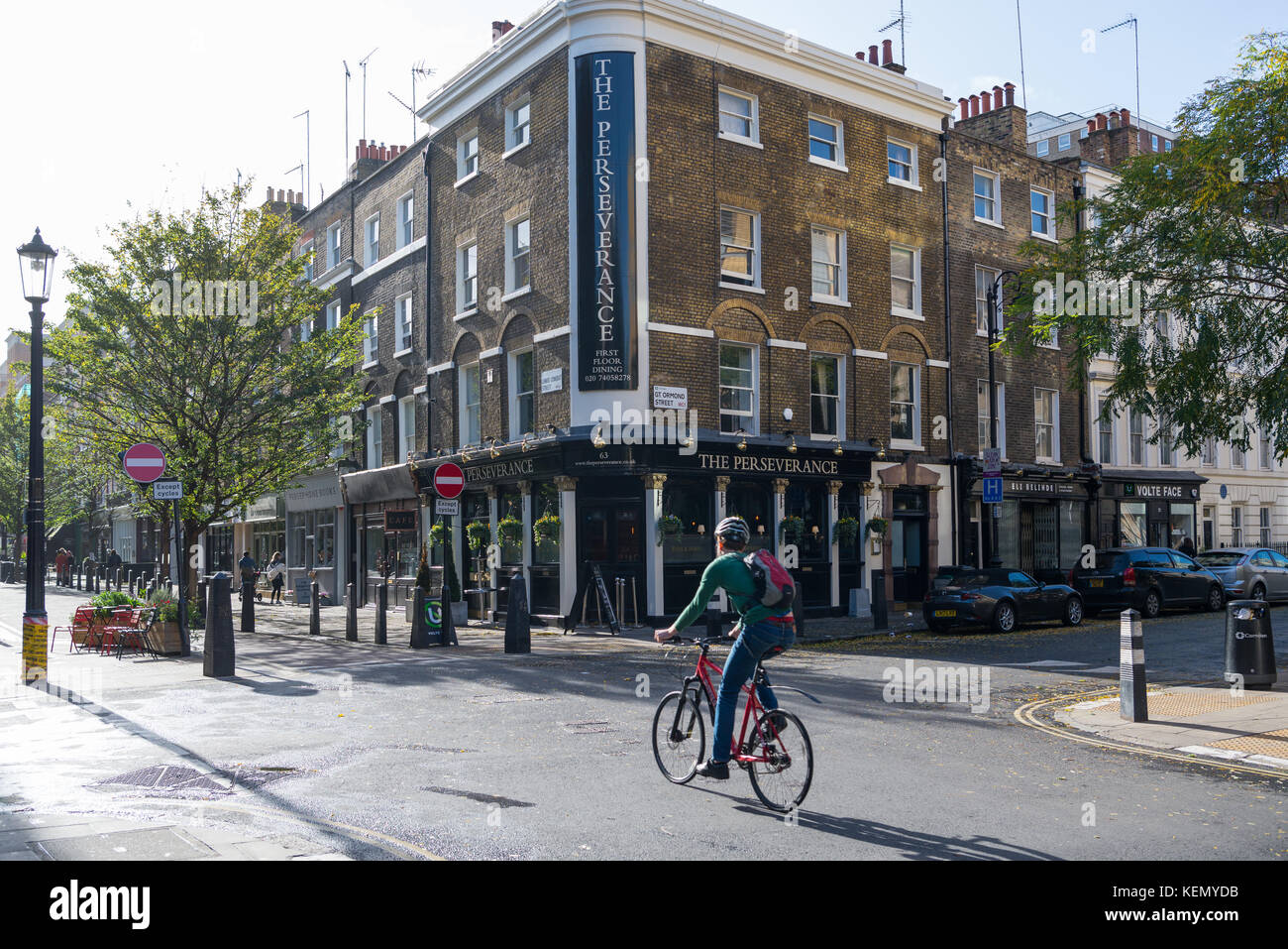The Perseverance public house in Lambs Conduit Street, Bloomsbury, London. Stock Photo