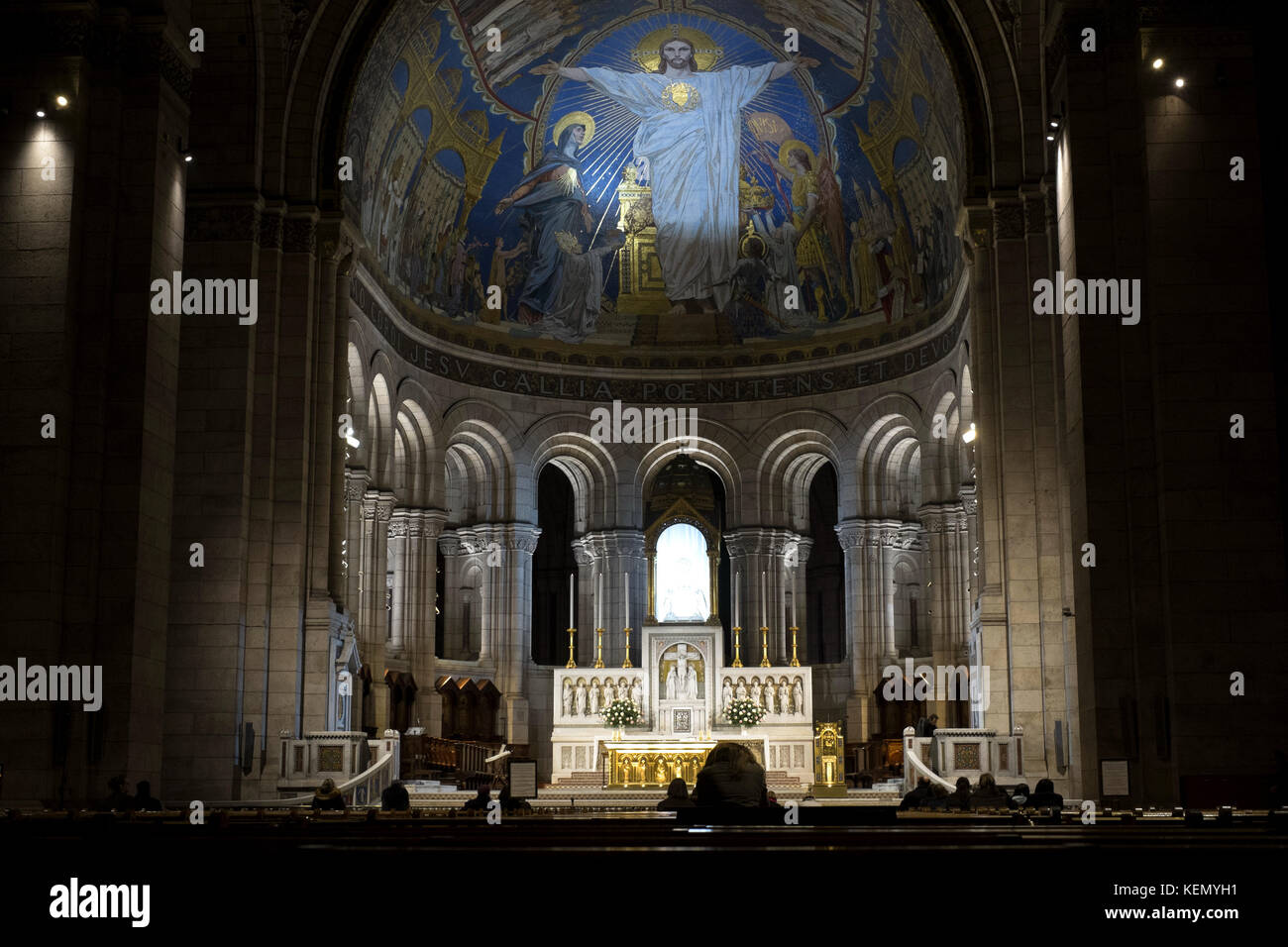 The Basilica of the Sacred Heart of Paris, commonly known as Sacré-Cœur Basilica Stock Photo