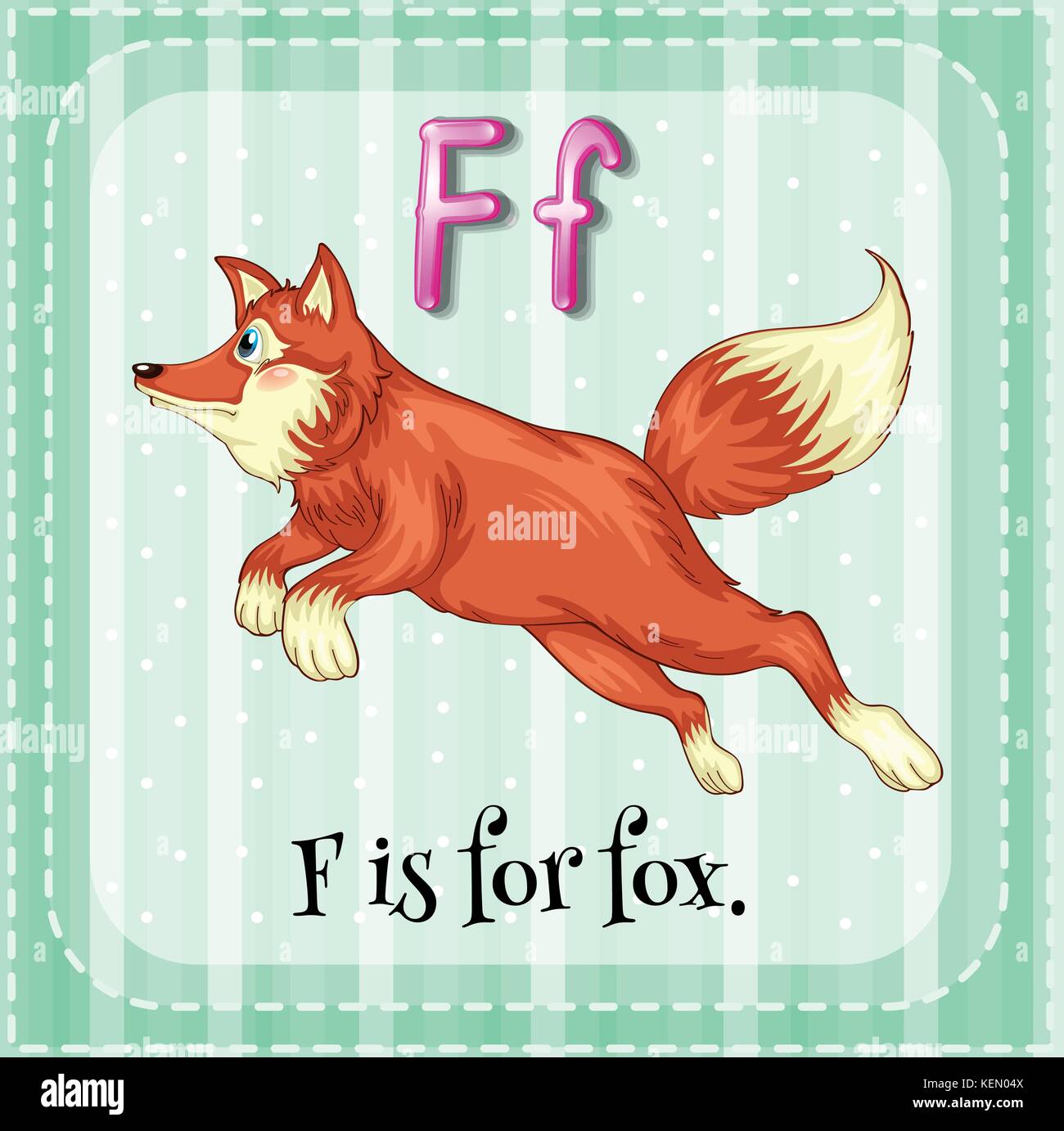 Illustration of a letter F is for fox Stock Vector Image & Art - Alamy