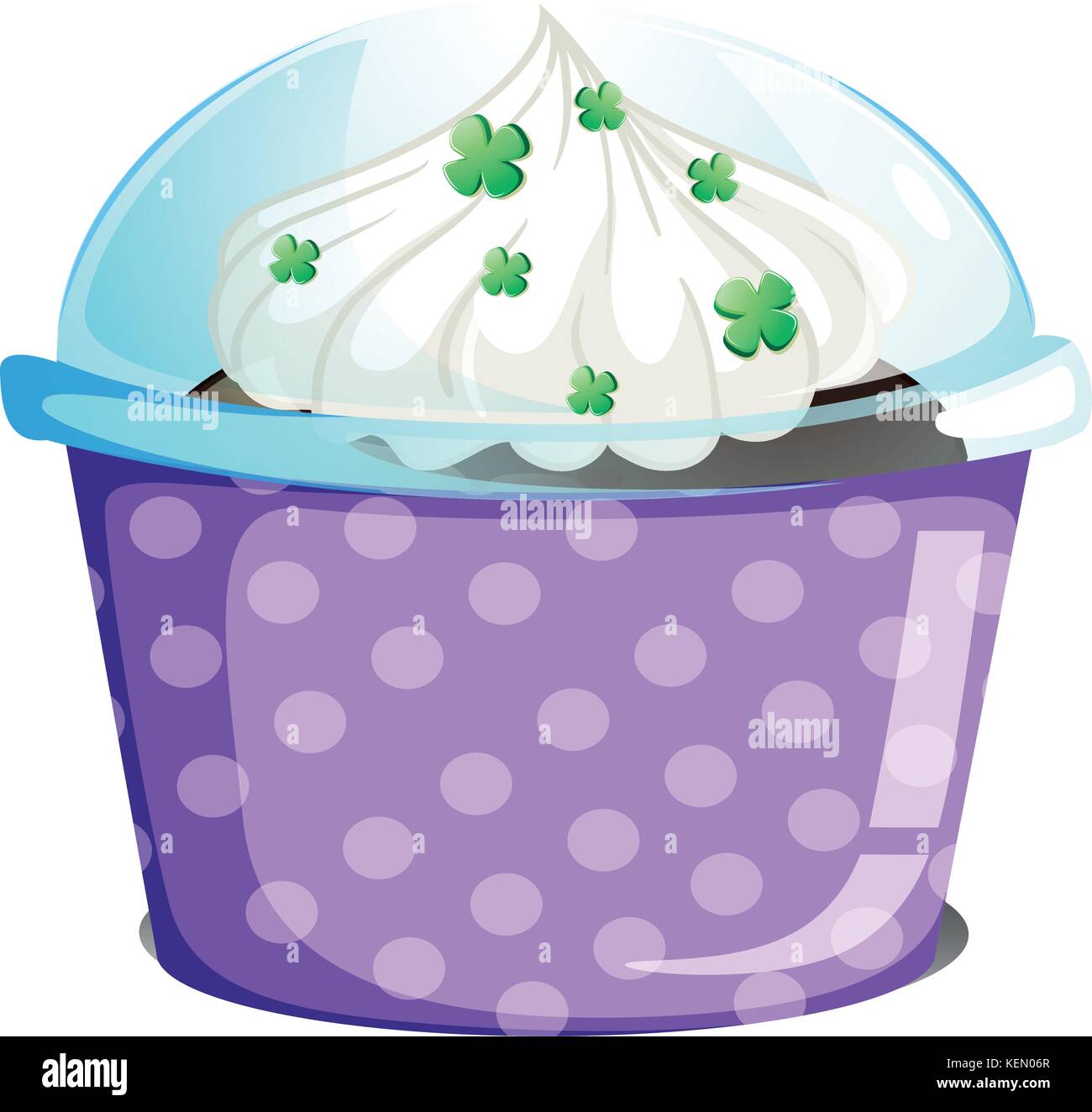 Illustration of a disposable container with a cake on a white ...