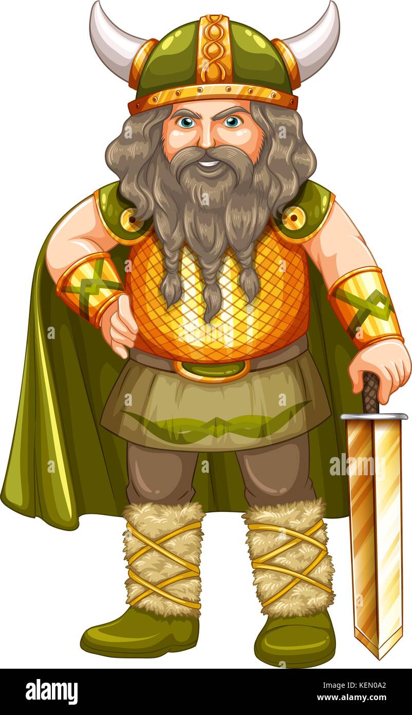 Illustration of a male warrior Stock Vector