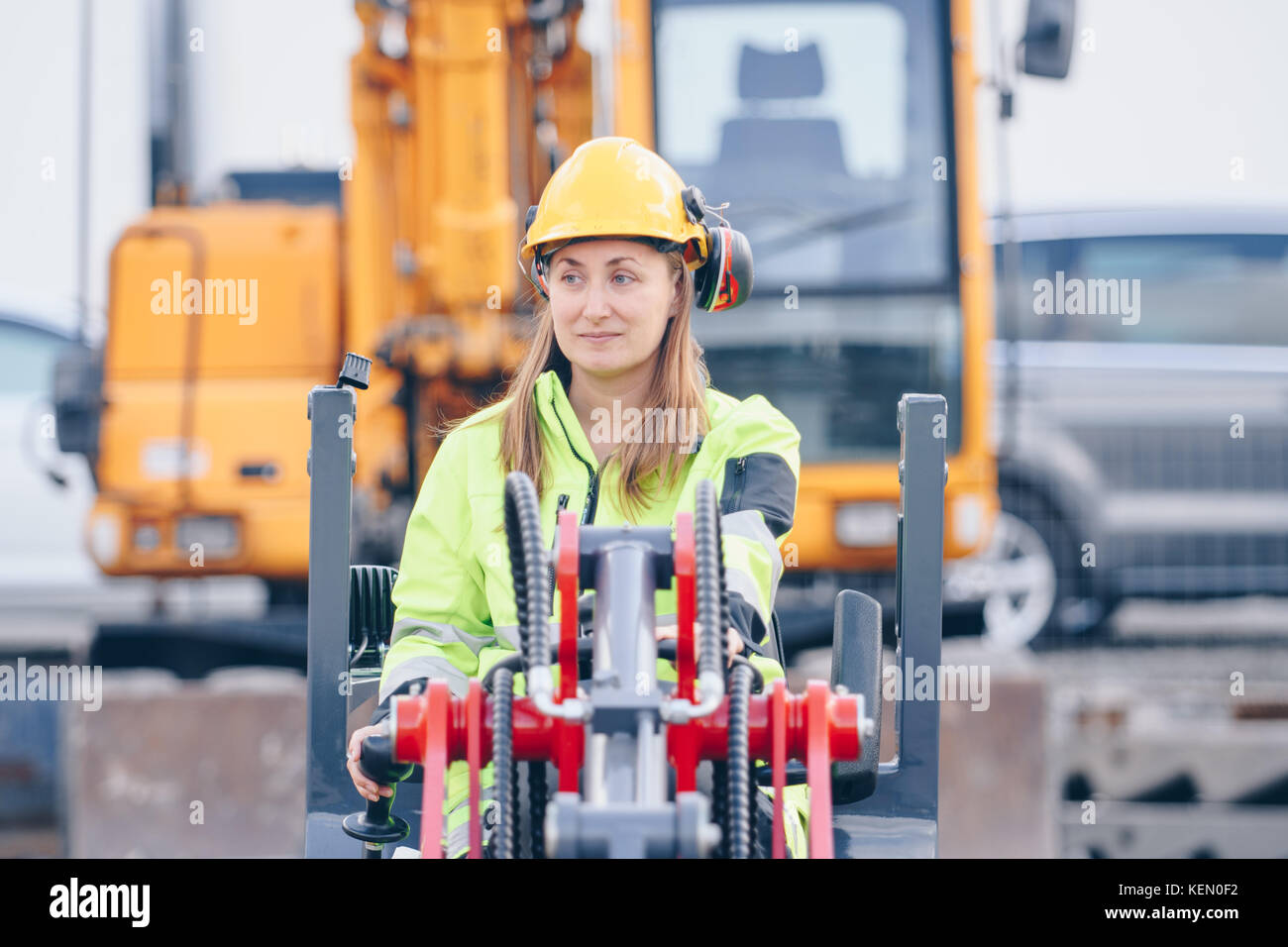 Woman operating heavy equipment Stock Photo Alamy Woman operating heavy equipment Stock Photo Alamy