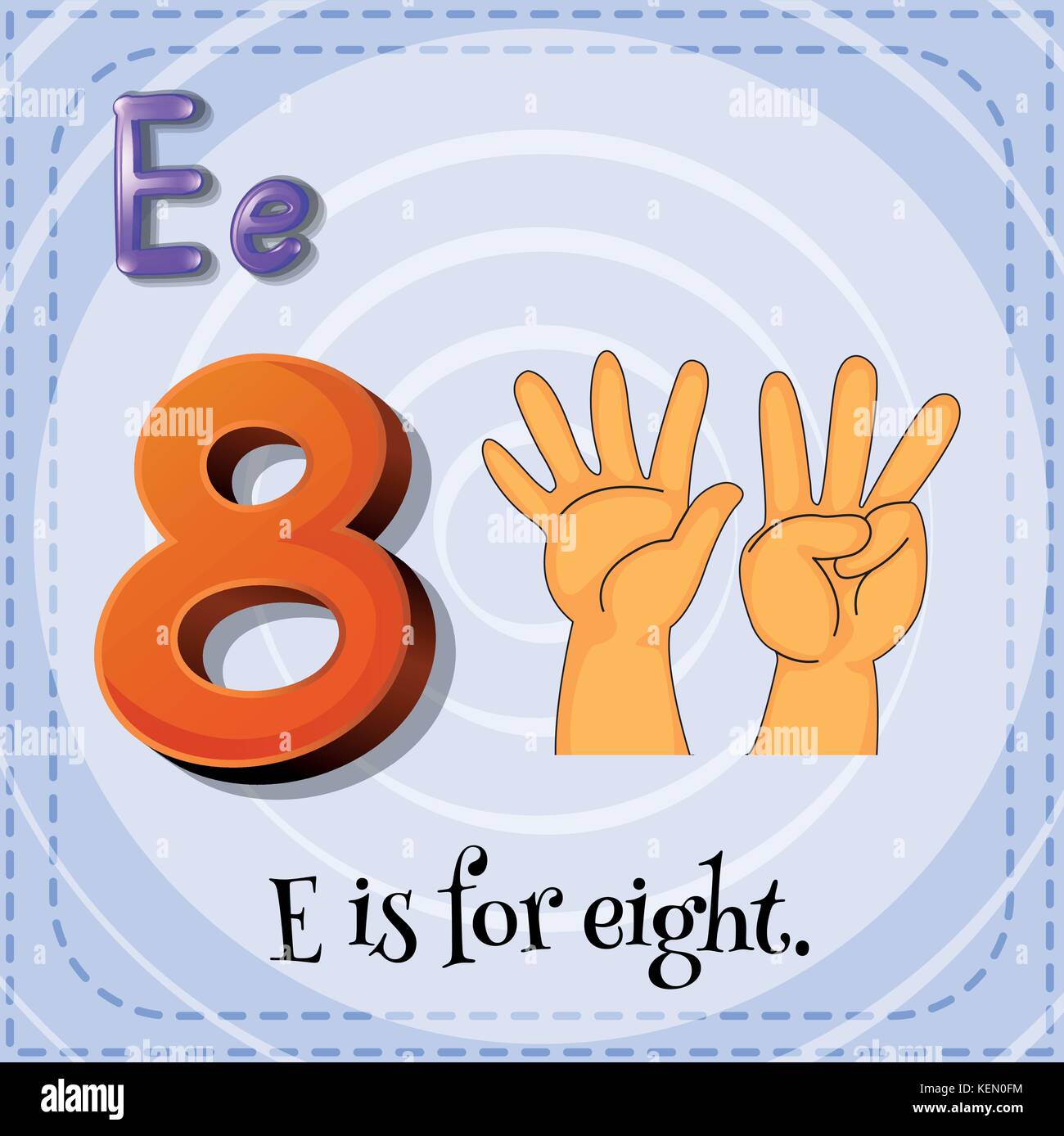 A letter E for eight Stock Vector