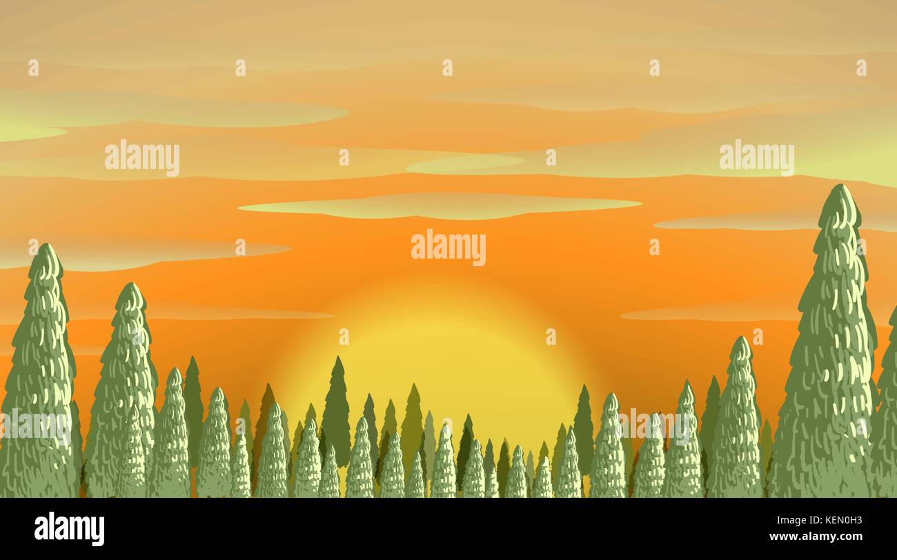 Illustration of a beautiful sunset Stock Vector Image & Art - Alamy