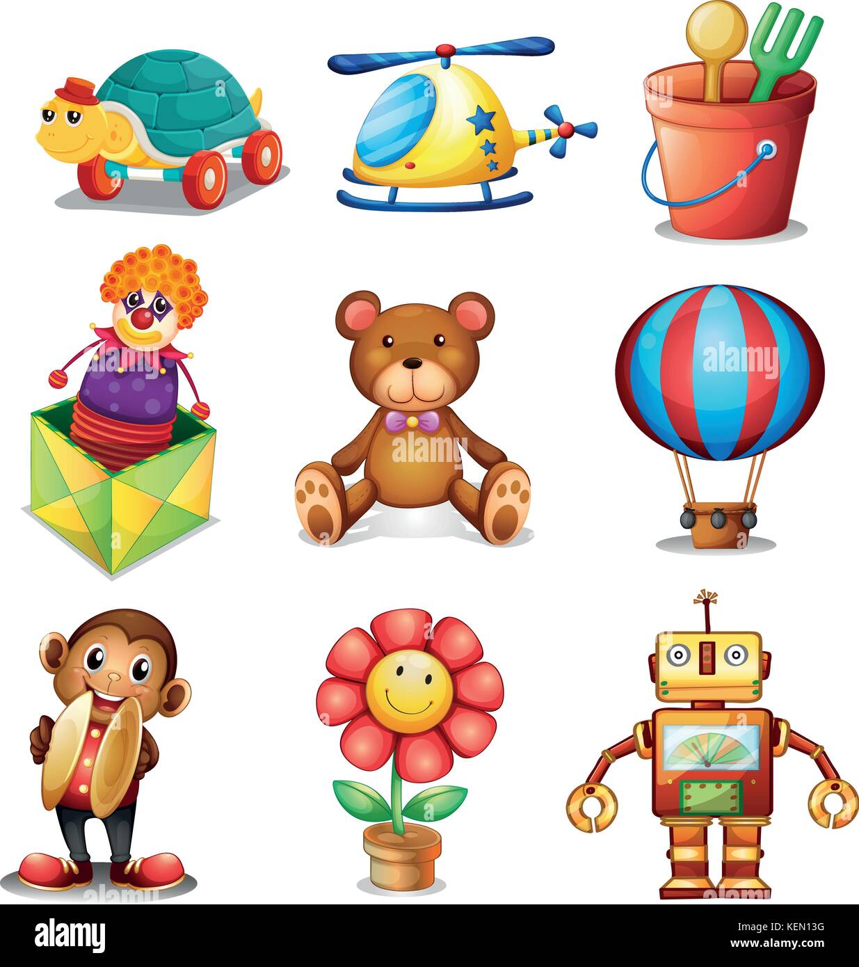 Illustration of different kind of toys Stock Vector