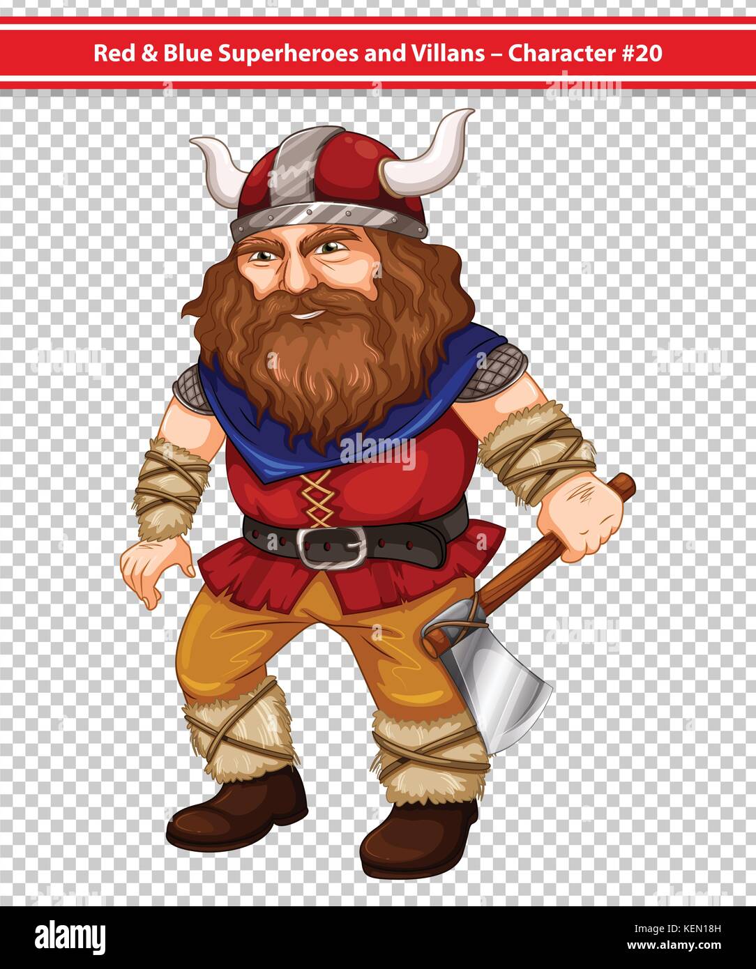 Illustration of a male viking Stock Vector