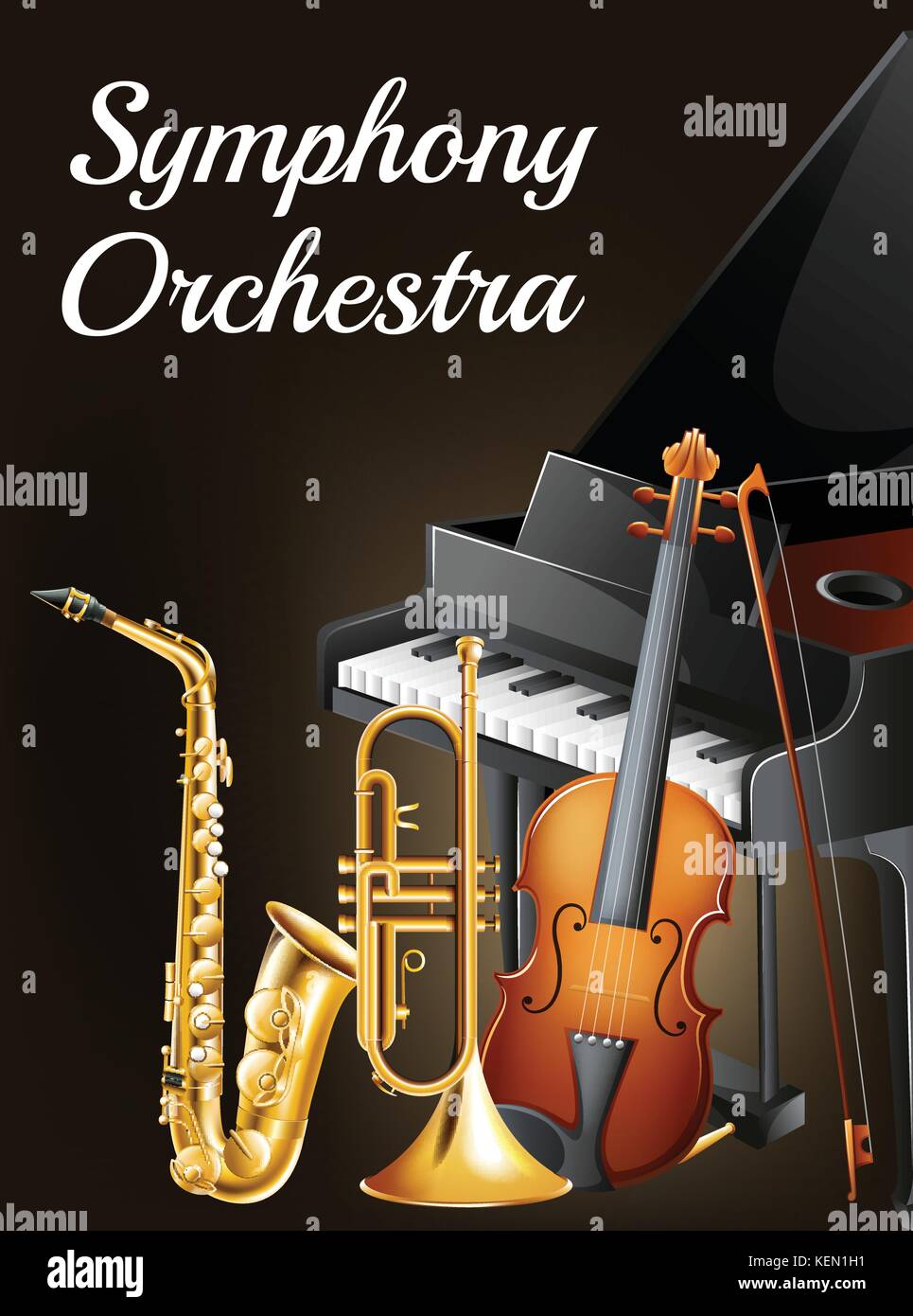 Illustration of a symphony orchestra poster Stock Vector Image & Art