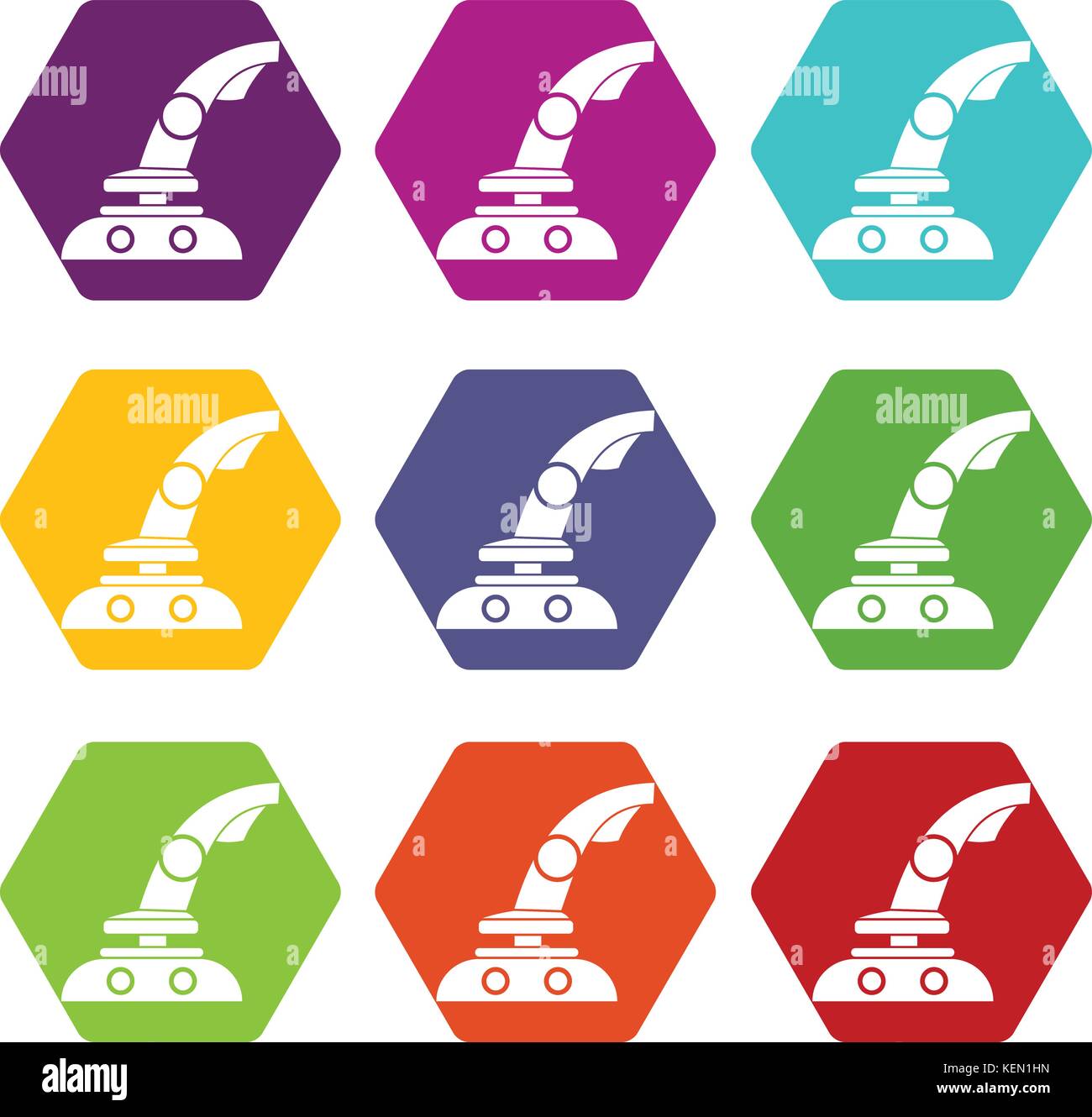 Joystick icon set color hexahedron Stock Vector Image & Art - Alamy