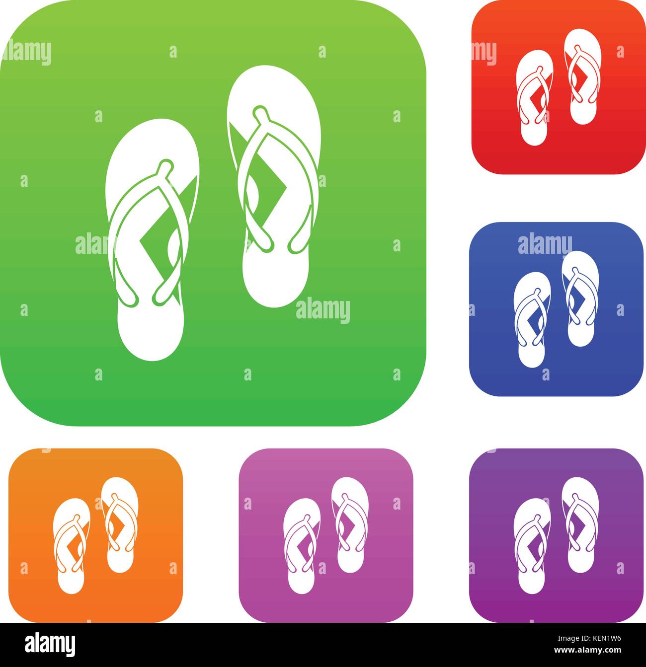 Flip flop sandals set color collection Stock Vector Image & Art - Alamy