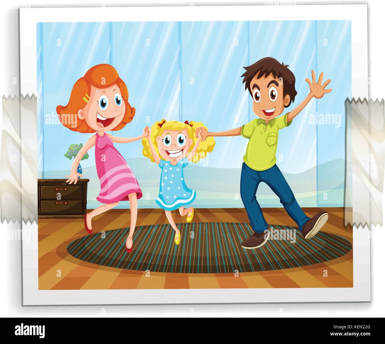 A happy family photo on a white background Stock Vector Image & Art - Alamy