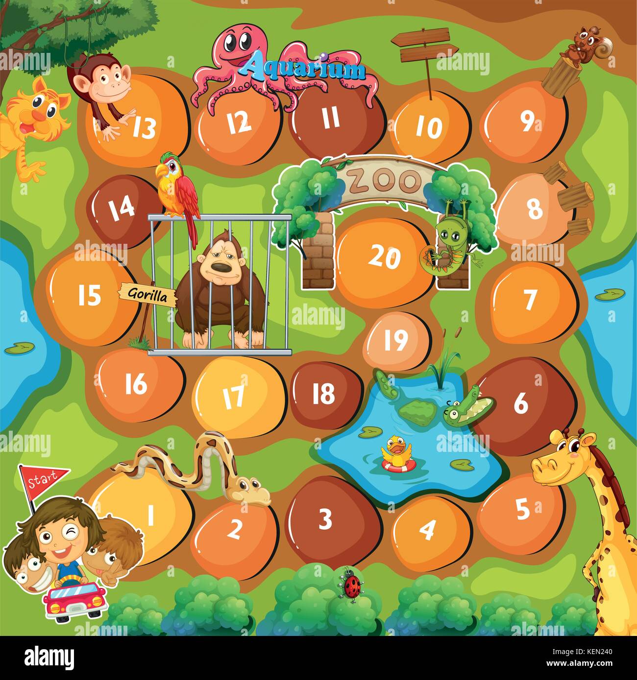 Board Game with zoo theme Stock Vector Image & Art Alamy