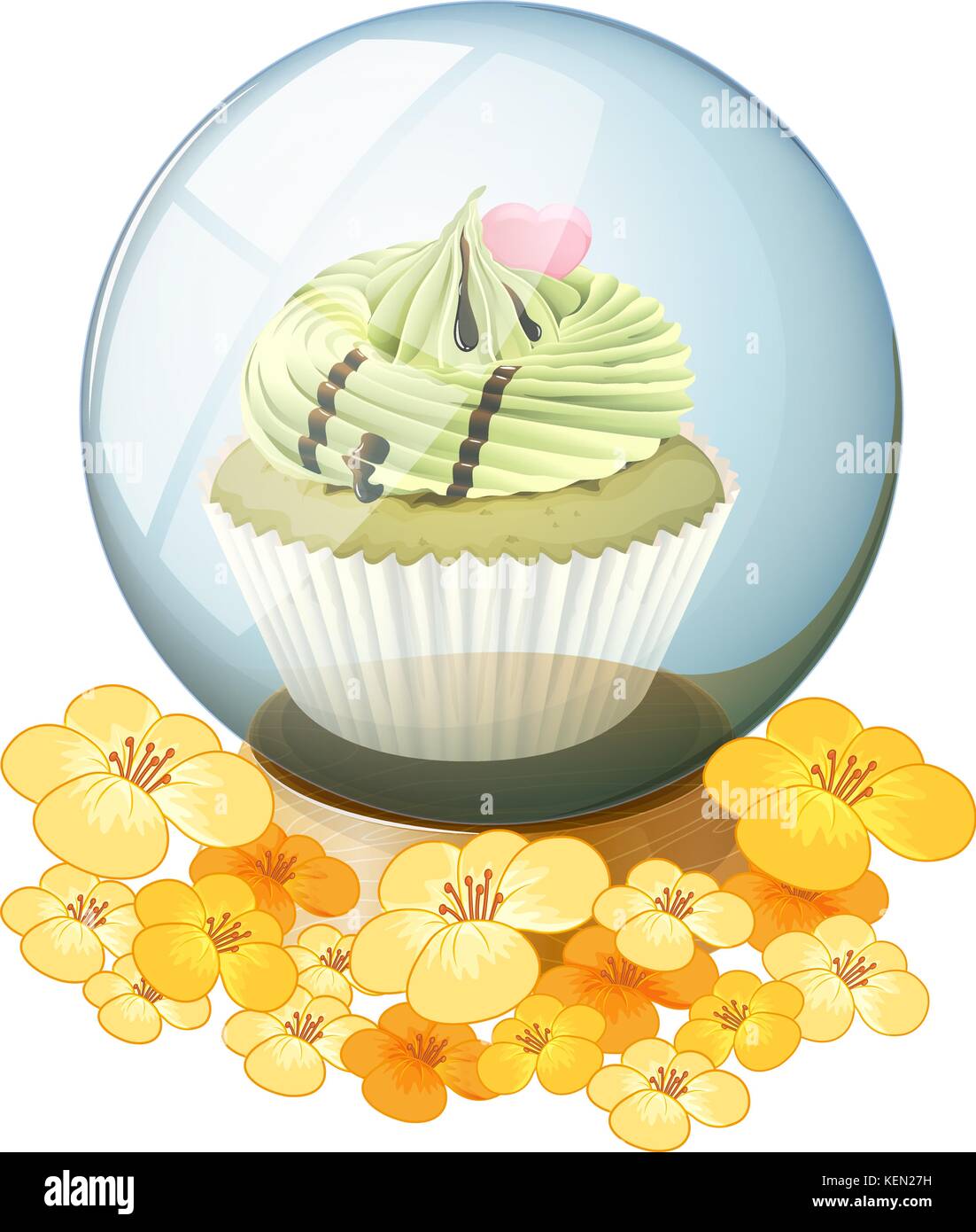 Illustration of a crystal ball with a cupcake on a white background Stock Vector Image & Art Alamy