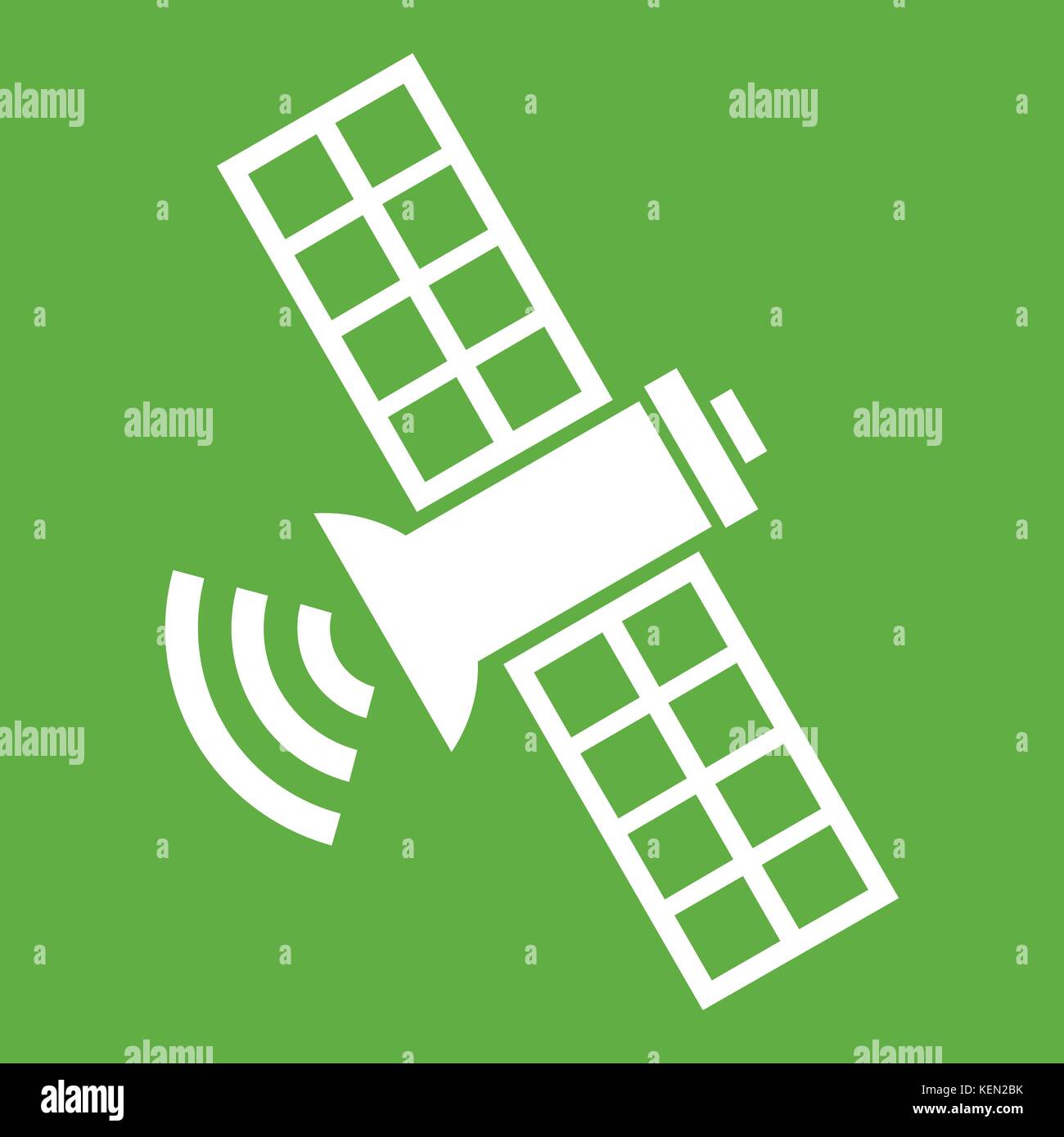 Space satellite icon green Stock Vector